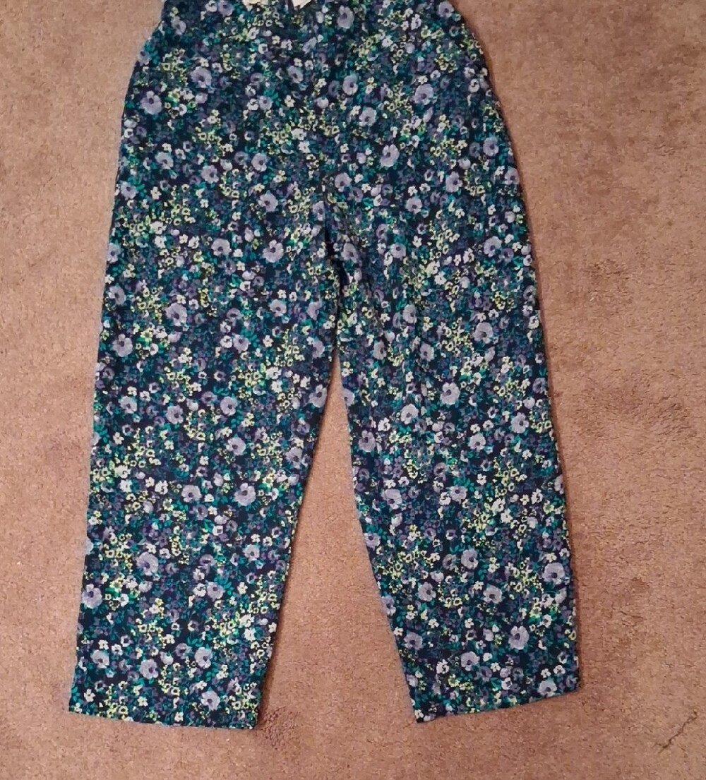 LOFT Floral Kids Pants in Blue and Green